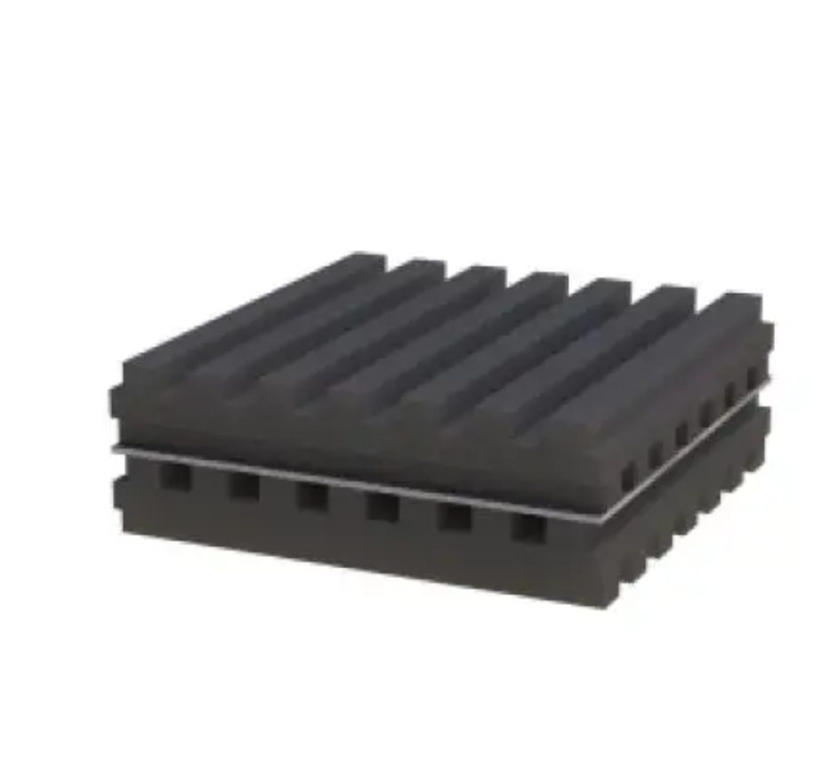ANTI-VIBRATION PAD ,SIZE: 450mm x 450mm x 30mm Thk , TYPE:RIBBED MOUNTING, LOAD CAPACITY:5878 KG, OPERATING TEMPERATURE RANGE:0 TO 90 DEG C